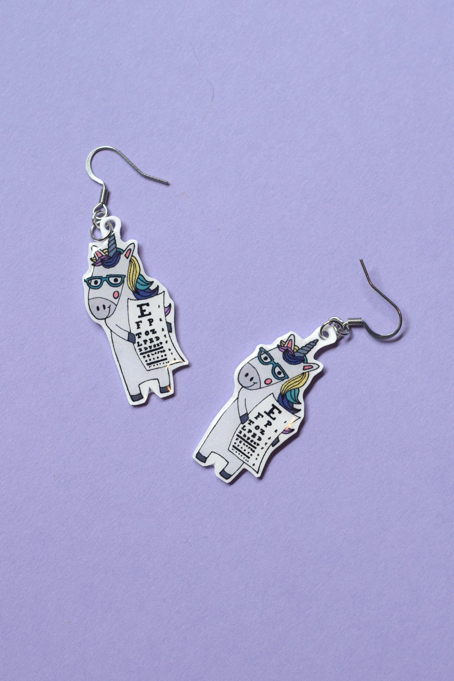 Optometry unicorn earrings, Optometry Gift, Optometrist, Unicorn eye doctor, Eye, Doctor, eye chart, Snellen eye chart