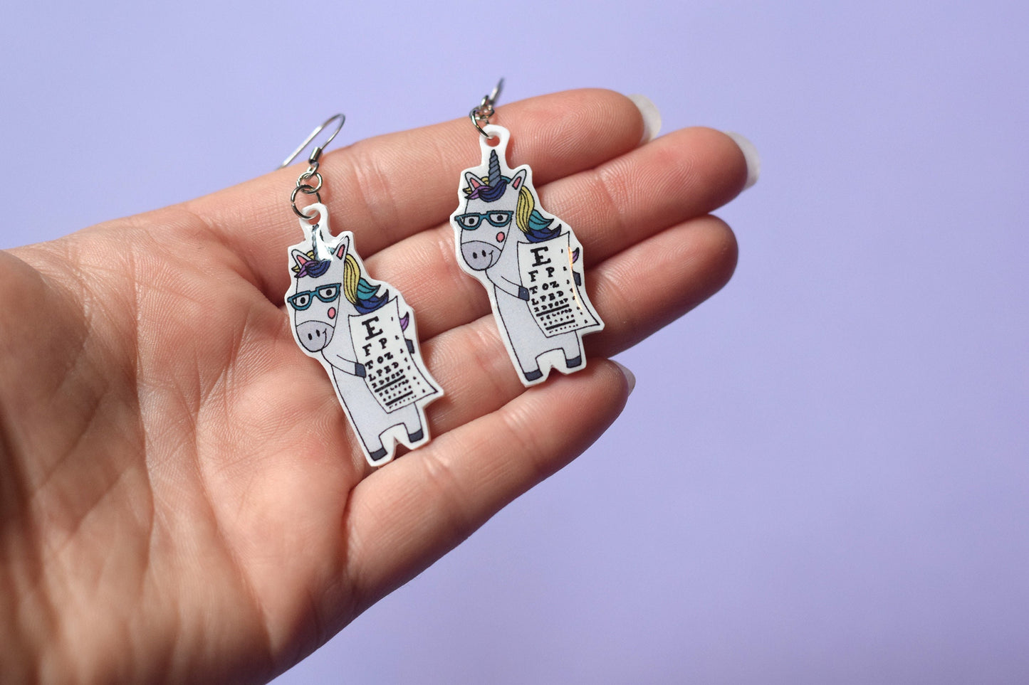 Optometry unicorn earrings, Optometry Gift, Optometrist, Unicorn eye doctor, Eye, Doctor, eye chart, Snellen eye chart