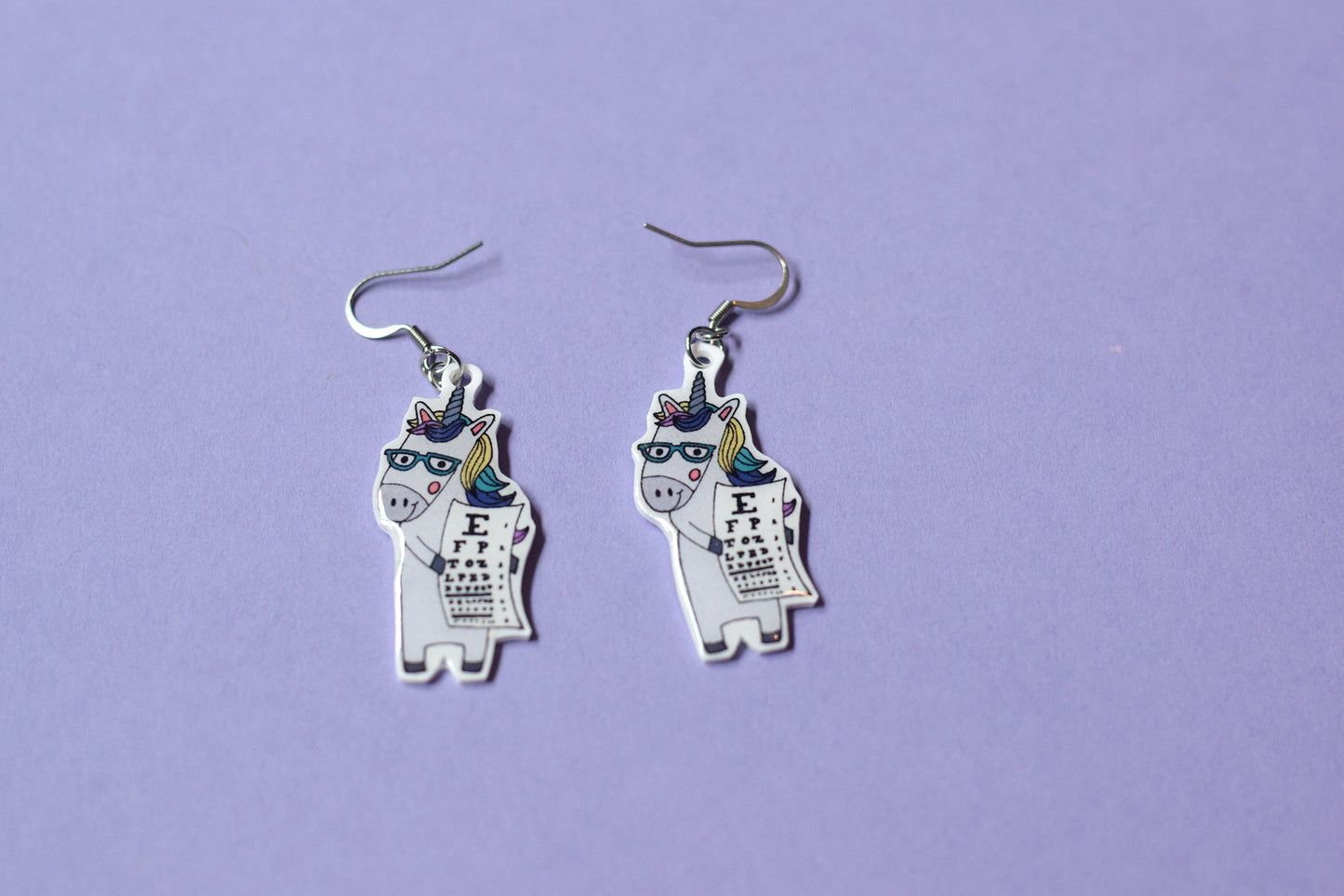 Optometry unicorn earrings, Optometry Gift, Optometrist, Unicorn eye doctor, Eye, Doctor, eye chart, Snellen eye chart