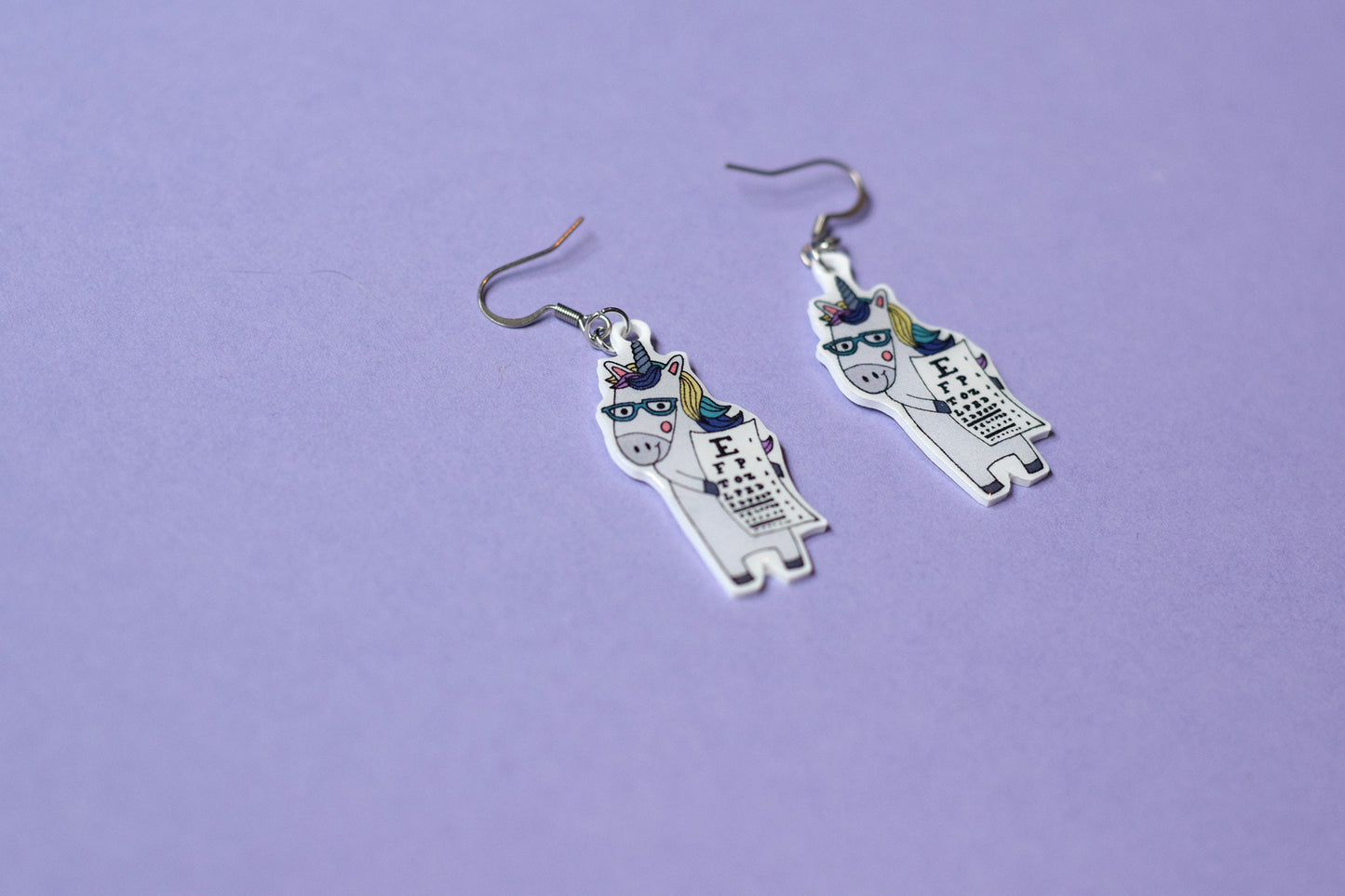 Optometry unicorn earrings, Optometry Gift, Optometrist, Unicorn eye doctor, Eye, Doctor, eye chart, Snellen eye chart