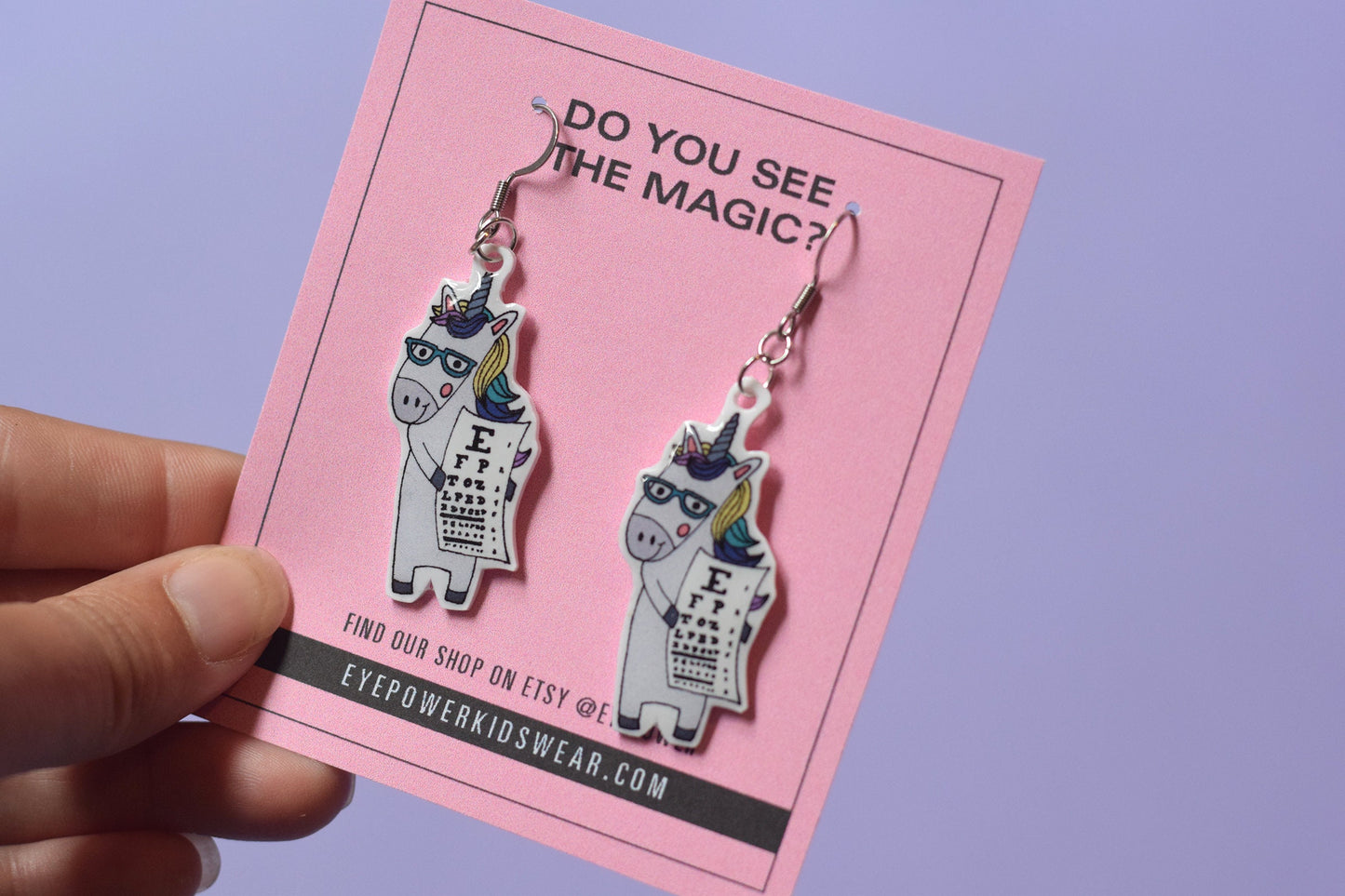 Optometry unicorn earrings, Optometry Gift, Optometrist, Unicorn eye doctor, Eye, Doctor, eye chart, Snellen eye chart