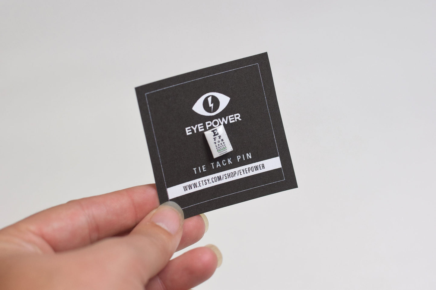 Tiny Eye Chart Tie tack Pin, Snellen Eye Chart Pin, Optometry Pin, optometry jewelry, Optometrist gift, Eye chart, Tie tack, Eye Power