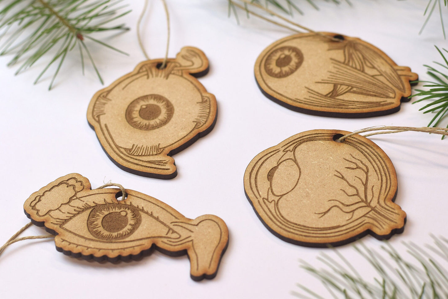 Eye Anatomy Christmas ornament Set of 4, Optometry ornament, optometrist, Eye doctor, Optometry gift, Eye Power, eye ornament, eye gift, eye