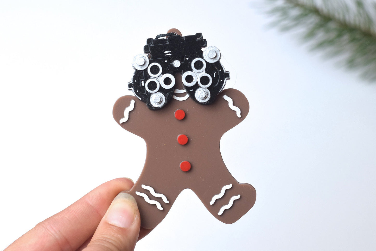 Eye Doctor Gingerbread man Christmas ornament, optometry Christmas ornament, Optometry gift, Optometrist, Phoropter ornament, Eye Power