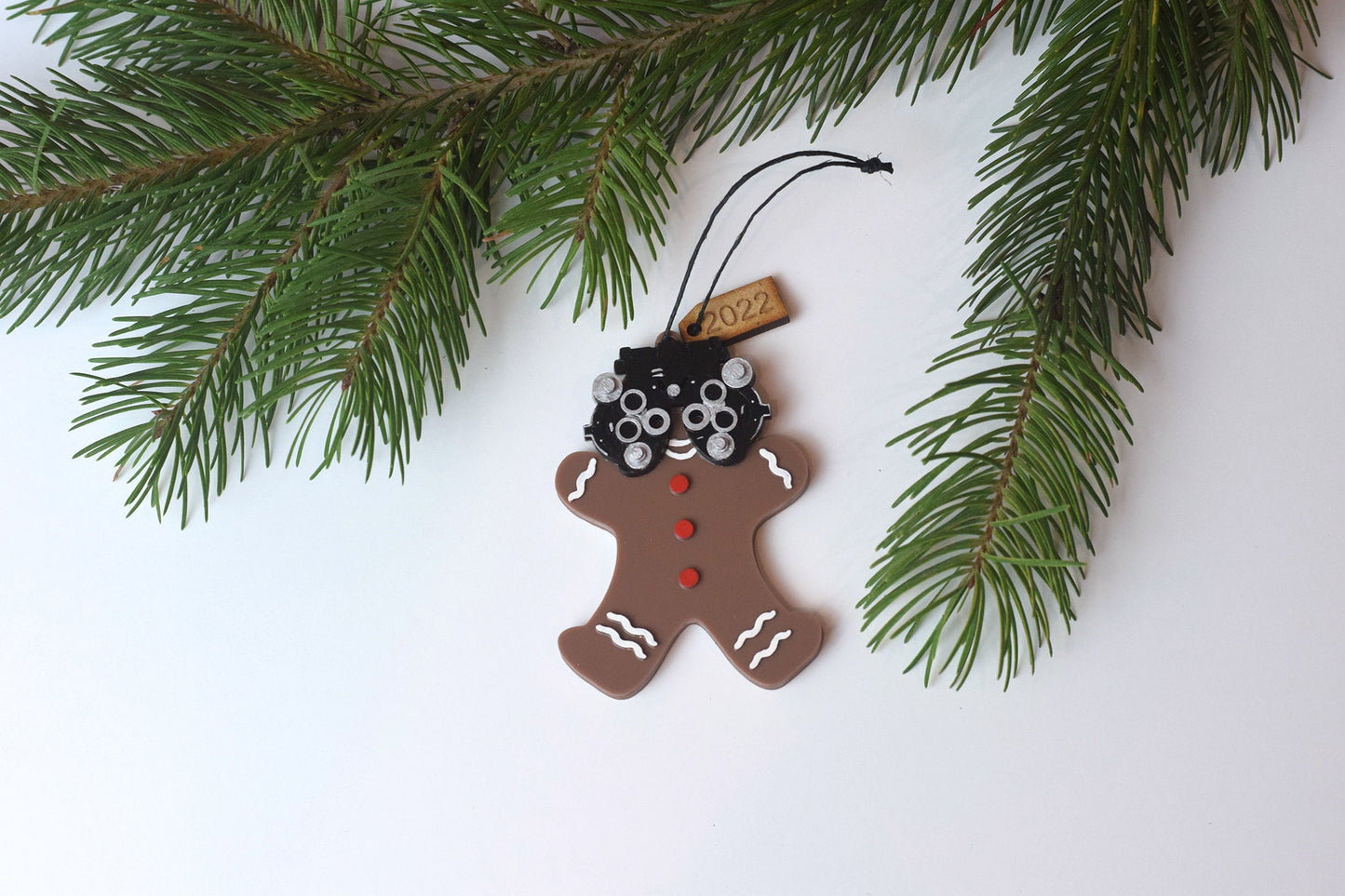 Eye Doctor Gingerbread man Christmas ornament, optometry Christmas ornament, Optometry gift, Optometrist, Phoropter ornament, Eye Power