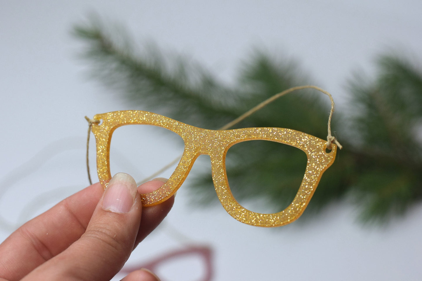 Glitter Glasses ornament SET of 3, Glasses Christmas ornament, optometry Christmas ornament, Optometry gift, Optometrist, Optician, eye
