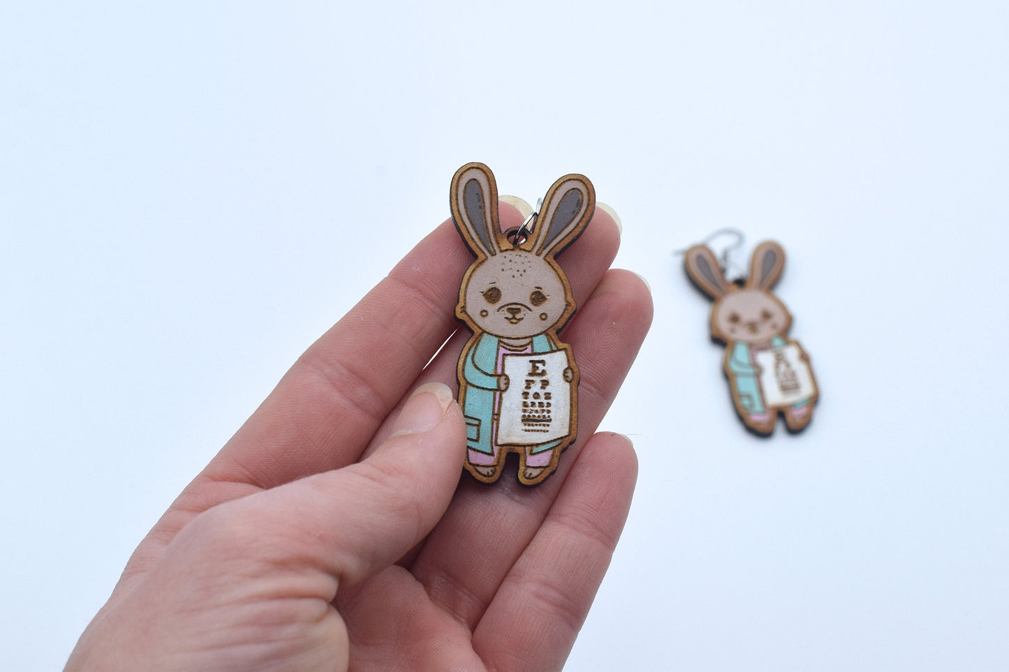 Easter optometry earrings, Optometry Gift, Optometrist, Eye, Doctor, Eye chart, Snellen eye chart, eye chart bunny, eye chart pin, eye power