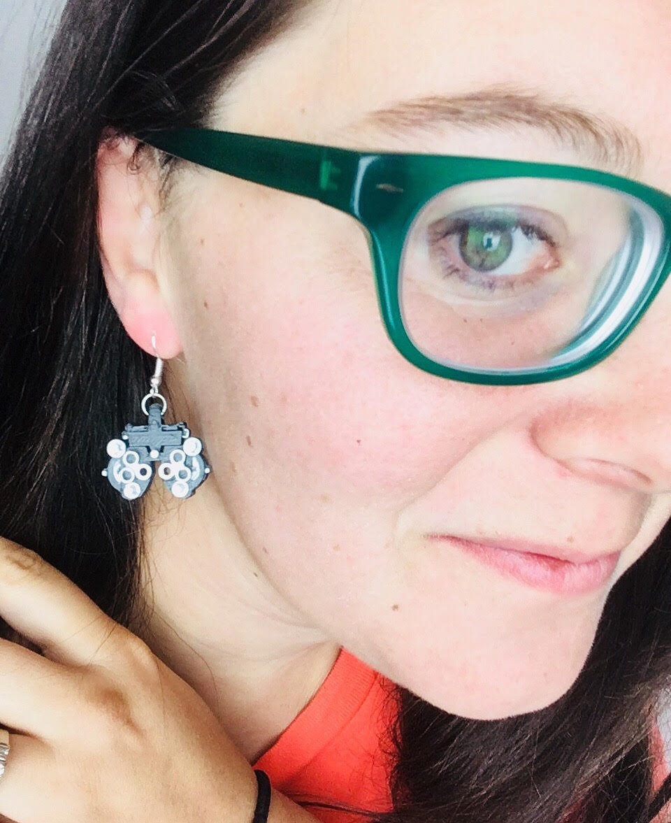 Phoropter earrings, optometry jewelry, eye doctor earrings, eye doctor jewelry, phoropter, eye jewelry, optometrist gift, optometry gift