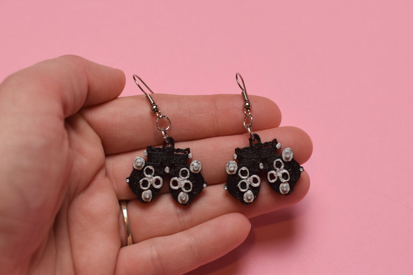 Phoropter earrings, optometry jewelry, eye doctor earrings, eye doctor jewelry, phoropter, eye jewelry, optometrist gift, optometry gift