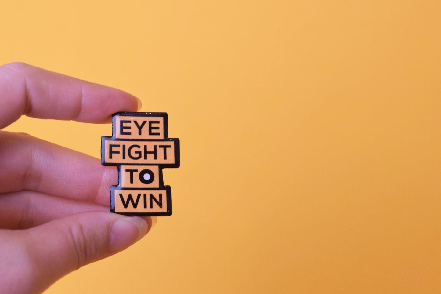 Eye fight to win pin, brooch, retinoblastoma awareness, Optometry Gift, cancer pin
