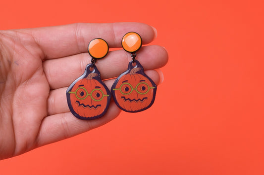 Glasses pumpkin earrings, Glasses earrings, Optometry Gift, Optometrist, Eye Dr Gift, Halloween earrings, Optometry earrings, Eye power