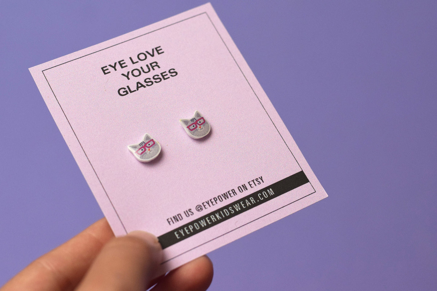 Small Glasses Cat Stud earrings, Optometry Gift, Optometrist, Eye Dr Gift, Eye, Doctor, Eye Glasses, Kids glasses gift