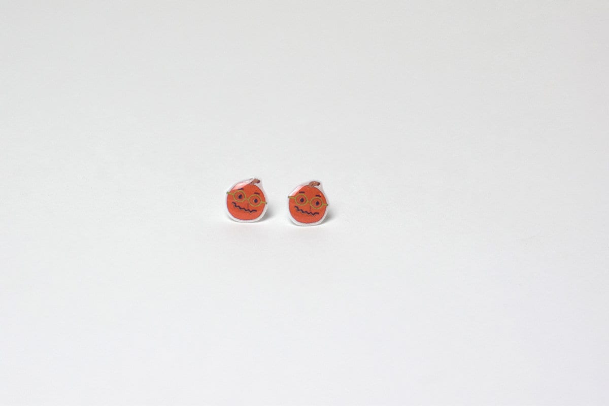 Tiny pumpkin earrings, glasses earring, Optometry Gift, Optometrist, Eye Dr Gift, Halloween earrings, Optometry earrings, Eye Power, Glasses
