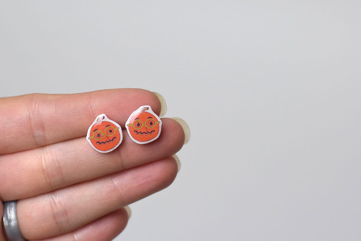 Tiny pumpkin earrings, glasses earring, Optometry Gift, Optometrist, Eye Dr Gift, Halloween earrings, Optometry earrings, Eye Power, Glasses