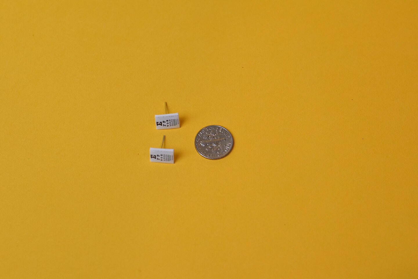 Tiny Eye Chart Stud Earrings, Snellen Eye Chart Jewelry, Optometry earrings, Optometry Jewelry, Optometrist, Optometry gift, Eye power