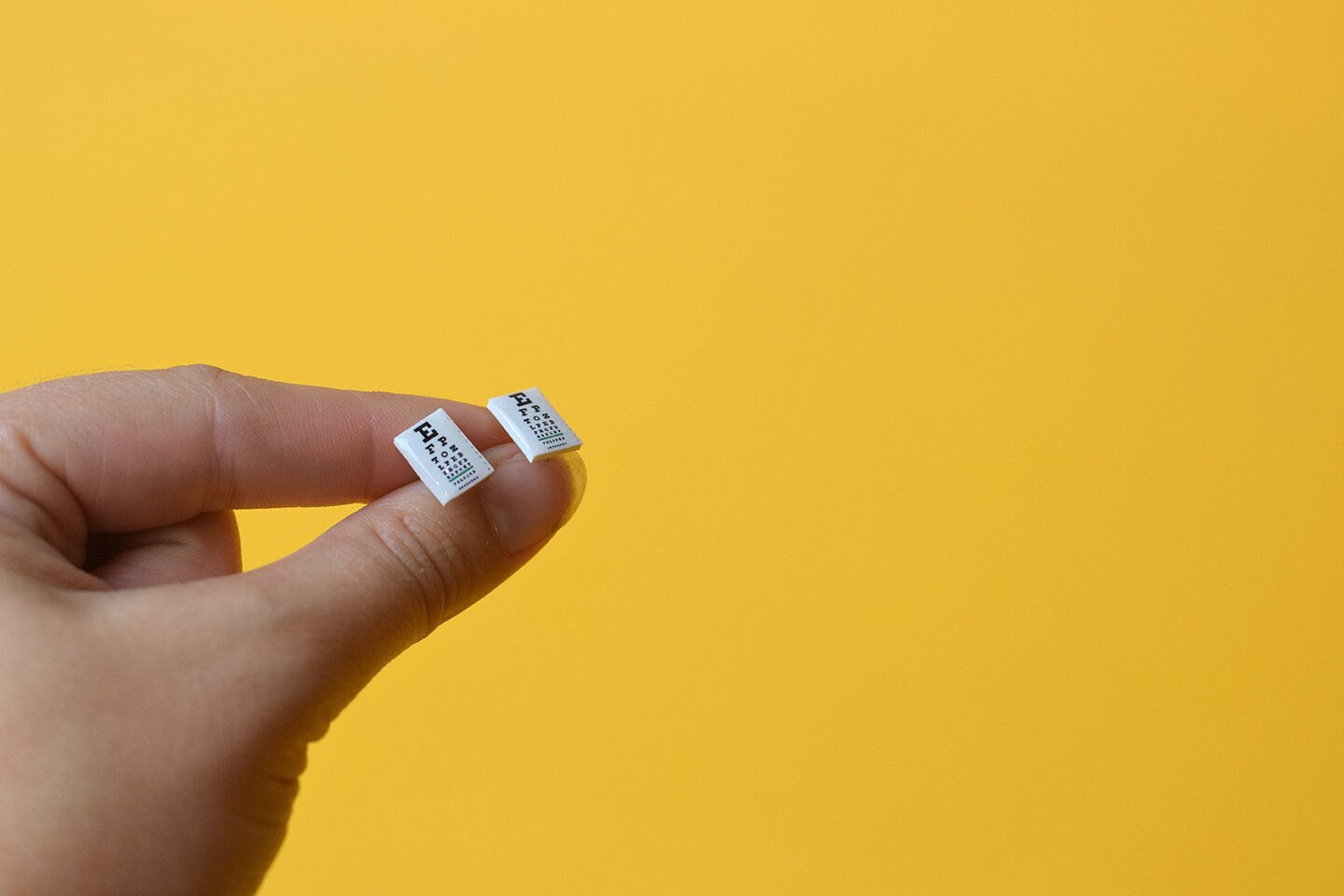 Tiny Eye Chart Stud Earrings, Snellen Eye Chart Jewelry, Optometry earrings, Optometry Jewelry, Optometrist, Optometry gift, Eye power