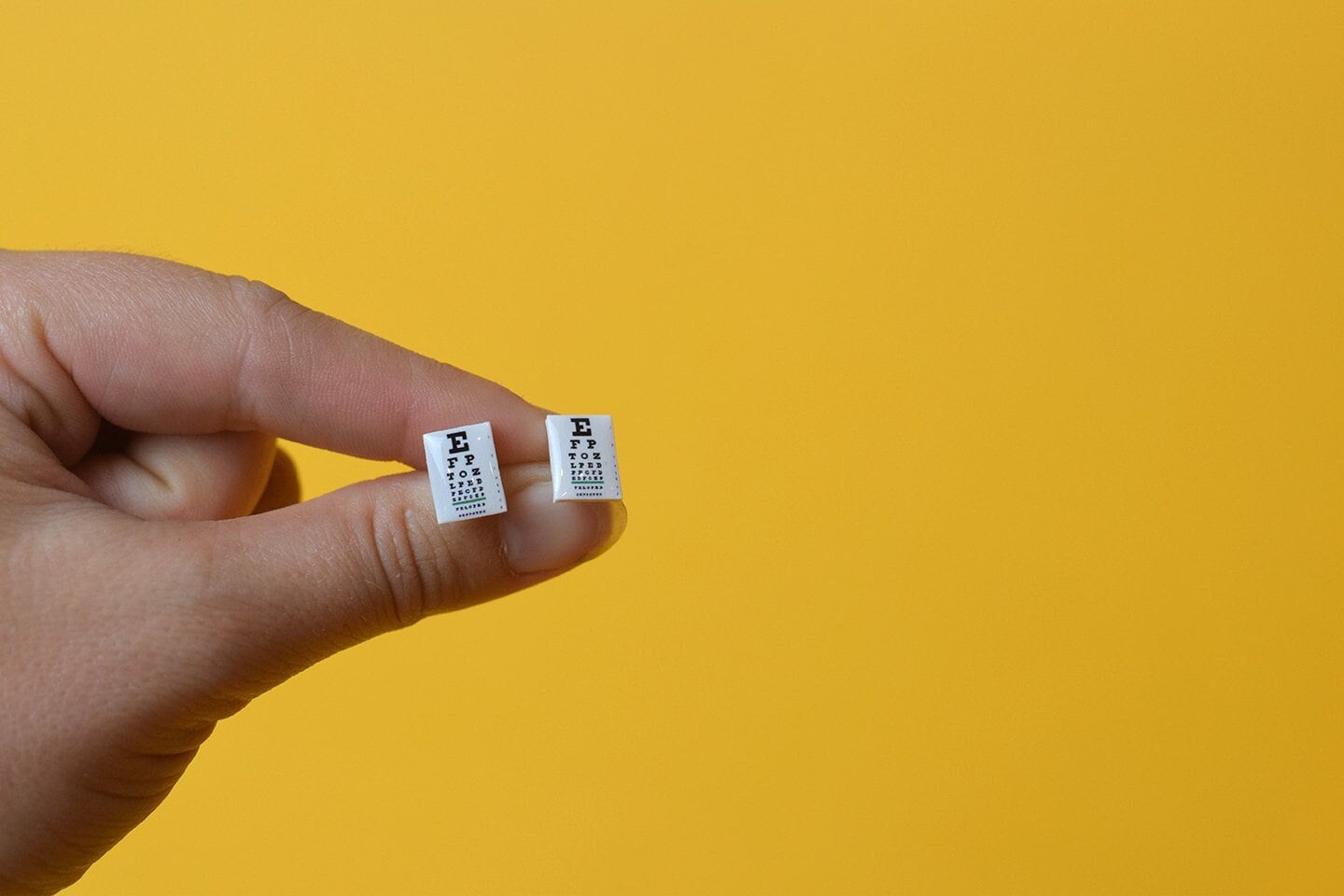 Tiny Eye Chart Stud Earrings, Snellen Eye Chart Jewelry, Optometry earrings, Optometry Jewelry, Optometrist, Optometry gift, Eye power