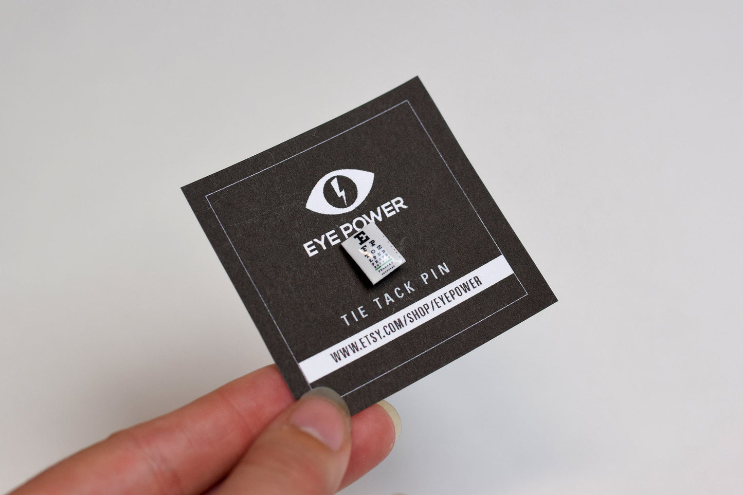 Tiny Eye Chart Tie tack Pin, Snellen Eye Chart Pin, Optometry Pin, optometry jewelry, Optometrist gift, Eye chart, Tie tack, Eye Power
