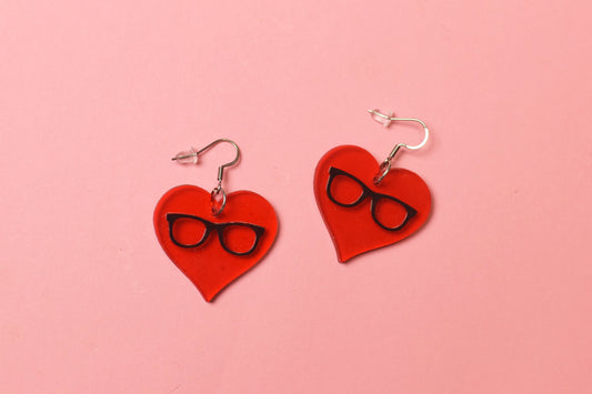 Red Heart Glasses earrings, Optometry Gift, Optometrist, Eye Dr Gift, Glasses, Glasses earrings, eye glasses earrings, glasses valentine