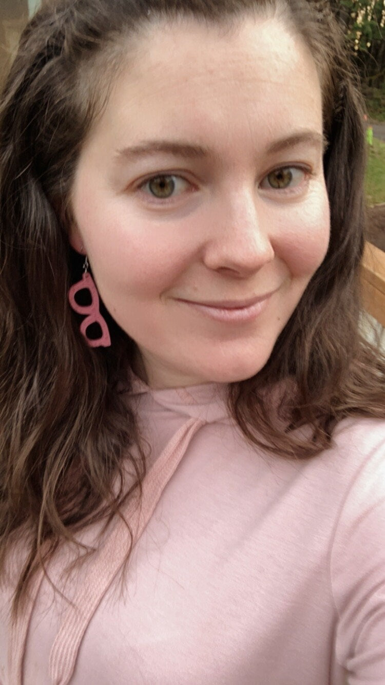 Pink Glasses Heart earrings, Optometry Gift, Optometrist, Eye Dr Gift, Glasses, Glasses earrings, eye glasses earrings, Eye valentine, Eye