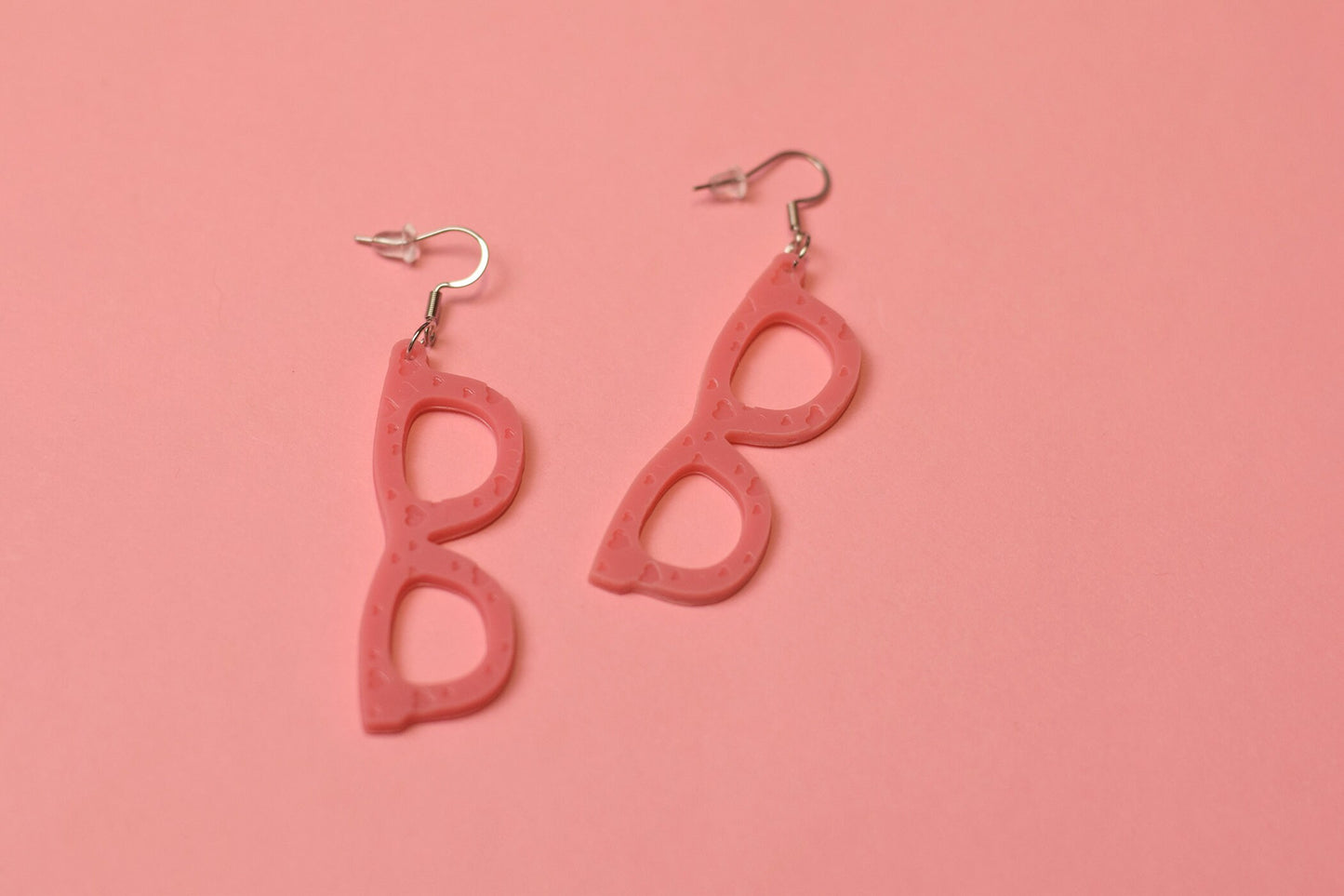 Pink Glasses Heart earrings, Optometry Gift, Optometrist, Eye Dr Gift, Glasses, Glasses earrings, eye glasses earrings, Eye valentine, Eye