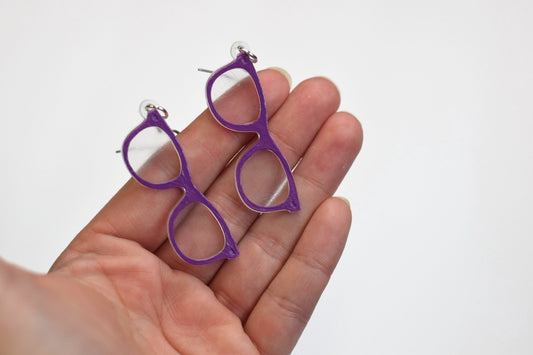 Purple Glasses earrings, Optometry Gift, Optometrist, Eye Dr Gift, Glasses, Glasses earrings, eye glasses earrings, Glasses valentine, Eye