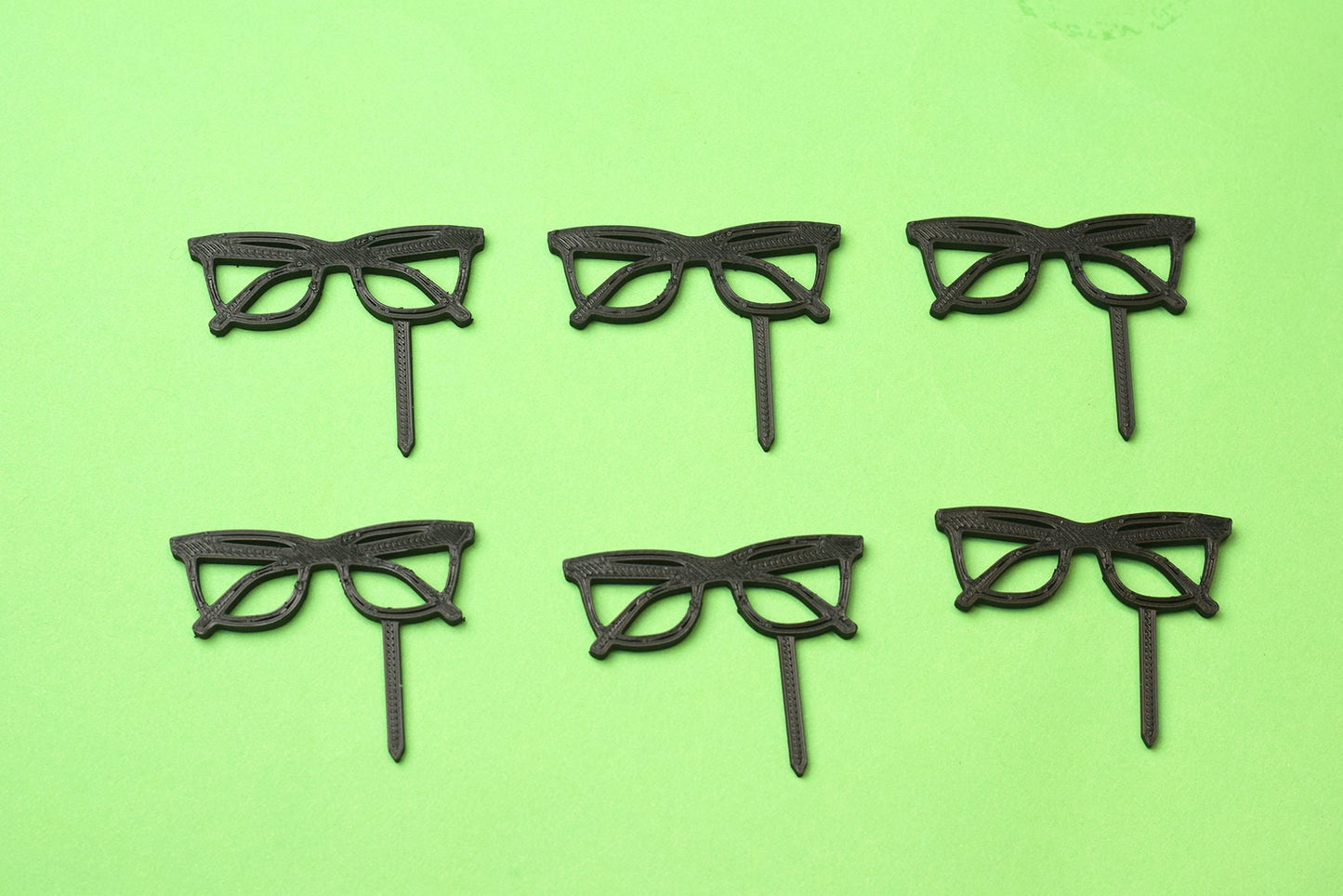 Black Glasses Cupcake toppers, Optometry gift, Glasses party