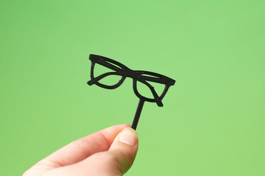 Black Glasses Cupcake toppers, Optometry gift, Glasses party