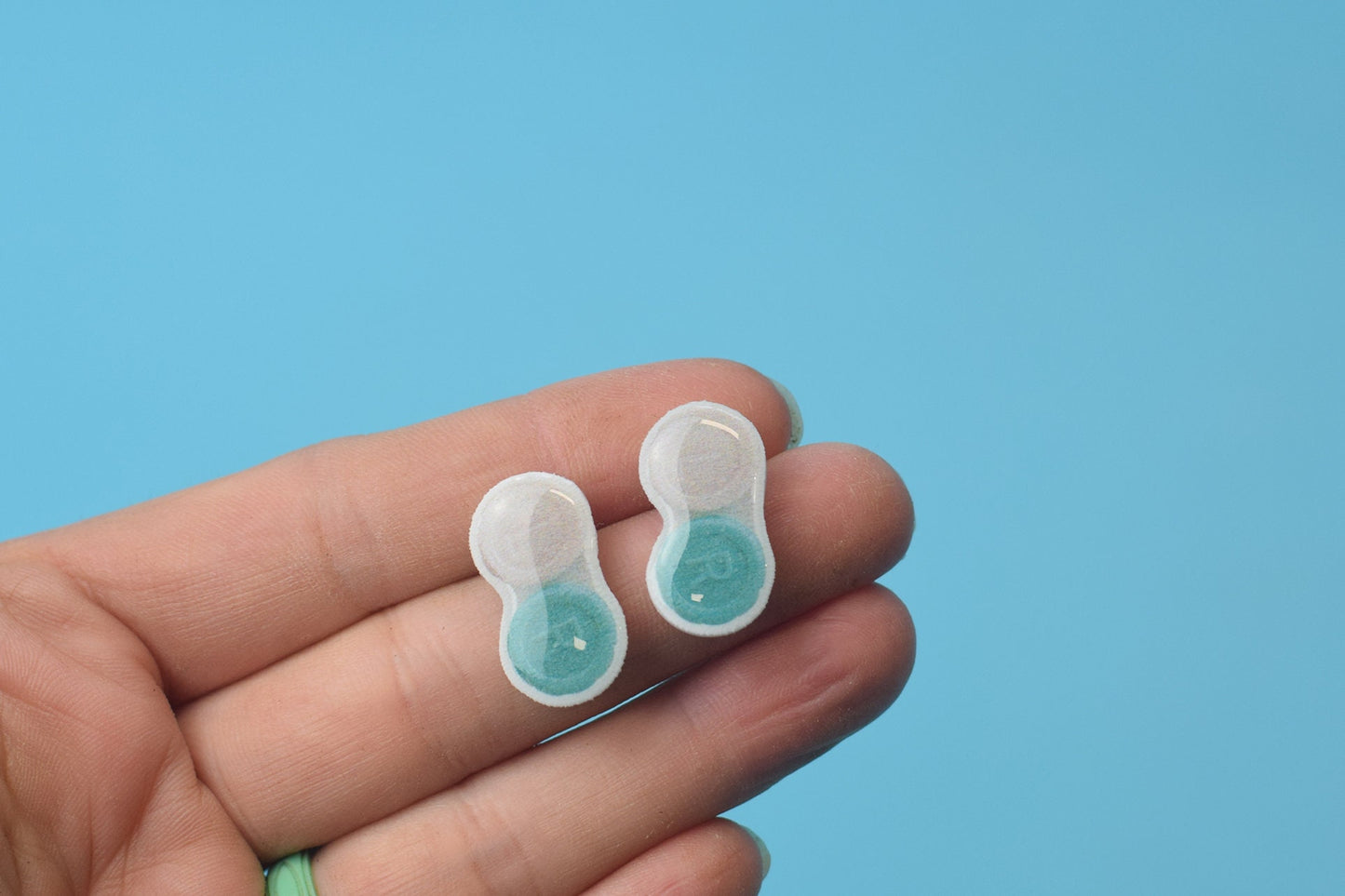 Contact case stud earrings, Optometry Tool Earrings, Optometrist, Eye Dr Gift, Optometry Gift, contact lens, contact specialist, EyePower