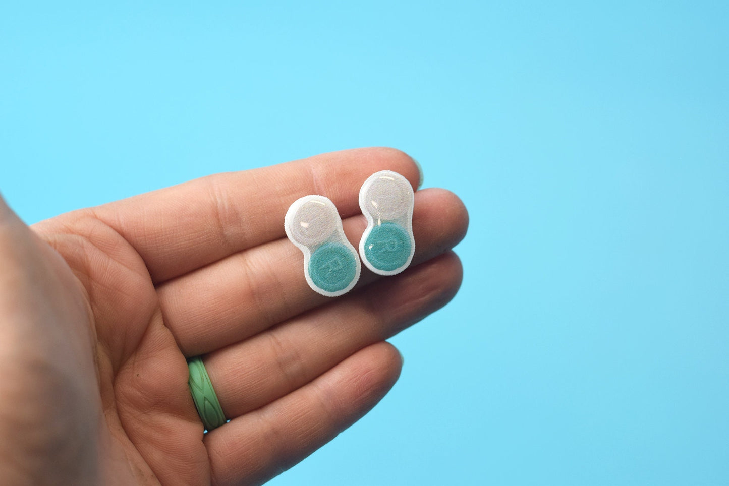 Contact case stud earrings, Optometry Tool Earrings, Optometrist, Eye Dr Gift, Optometry Gift, contact lens, contact specialist, EyePower