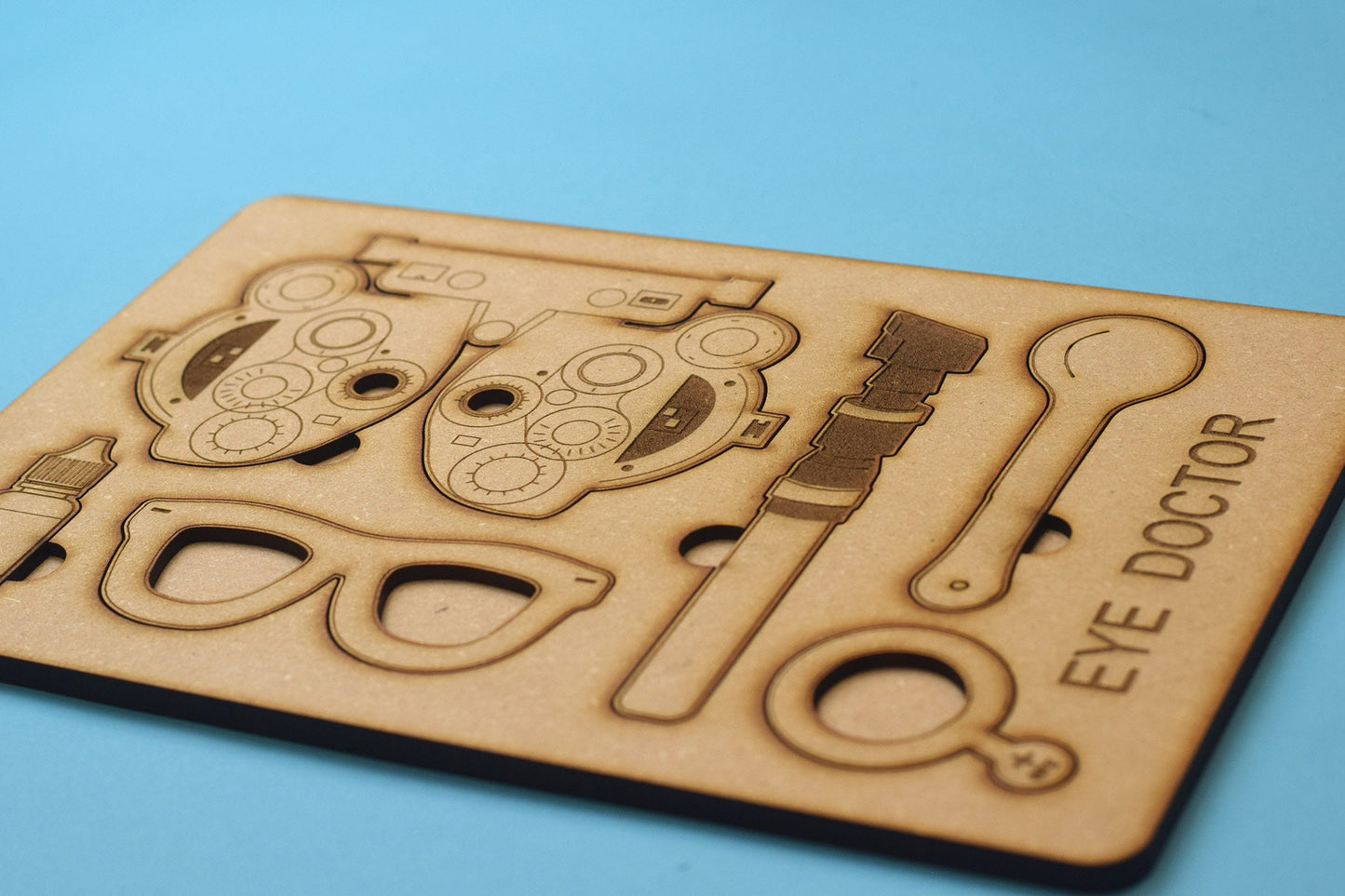 Eye Doctor tool Wood Puzzle, Optometry gift, Optometrist, Eye doctor, Eye doctor toy, Optometry toy, Eye Power,  phoropter gift, eye gift