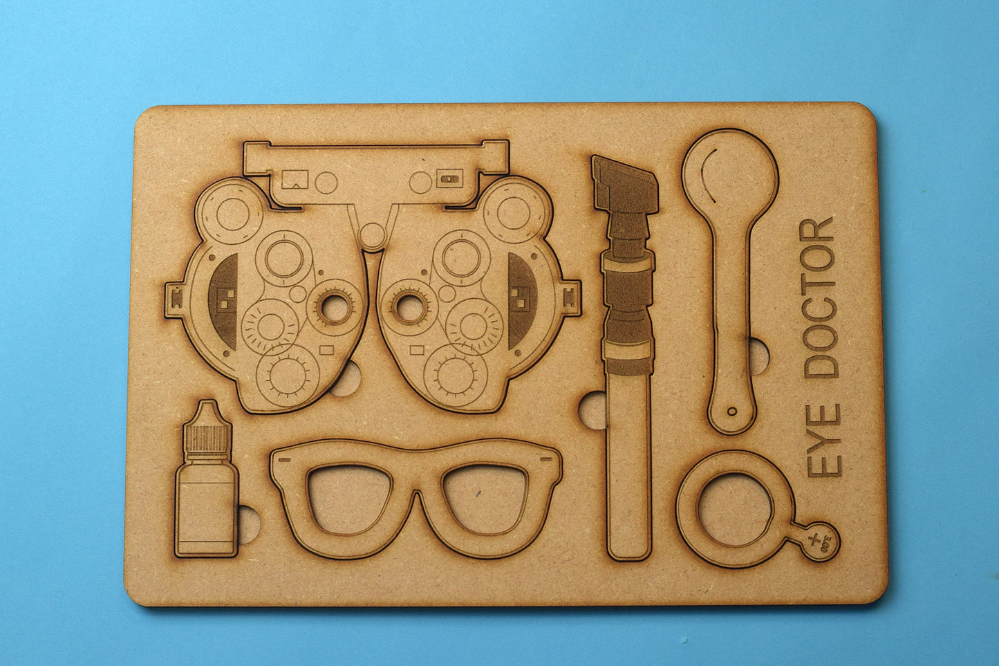 Eye Doctor tool Wood Puzzle, Optometry gift, Optometrist, Eye doctor, Eye doctor toy, Optometry toy, Eye Power,  phoropter gift, eye gift