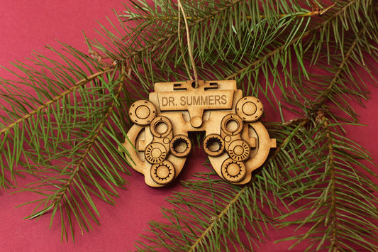 Wood Phoropter Christmas ornament, Optometry ornament, optometrist, Eye doctor, Optometry gift, Phoropter, Custom doctor gift, Eye Power,