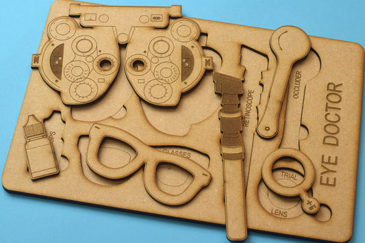 Eye Doctor tool Wood Puzzle, Optometry gift, Optometrist, Eye doctor, Eye doctor toy, Optometry toy, Eye Power,  phoropter gift, eye gift