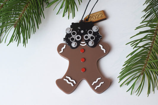 Eye Doctor Gingerbread man Christmas ornament, optometry Christmas ornament, Optometry gift, Optometrist, Phoropter ornament, Eye Power