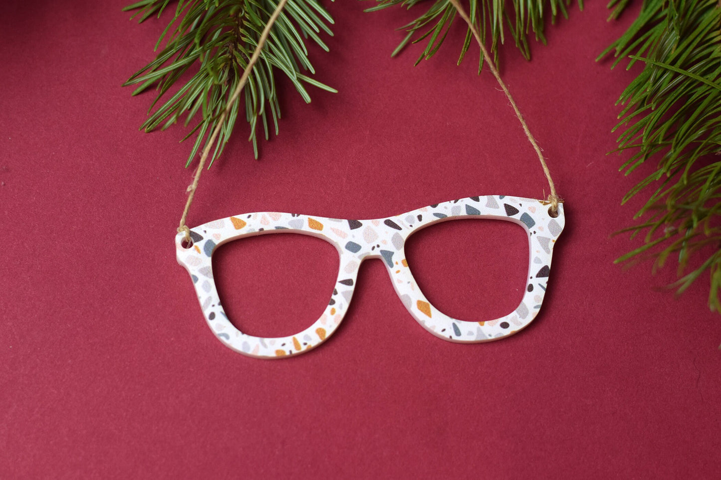 Terrazzo glasses ornament, Glasses Christmas ornament, optometry Christmas ornament, Optometry gift, eye glasses, Optician, eye, eye doctor,