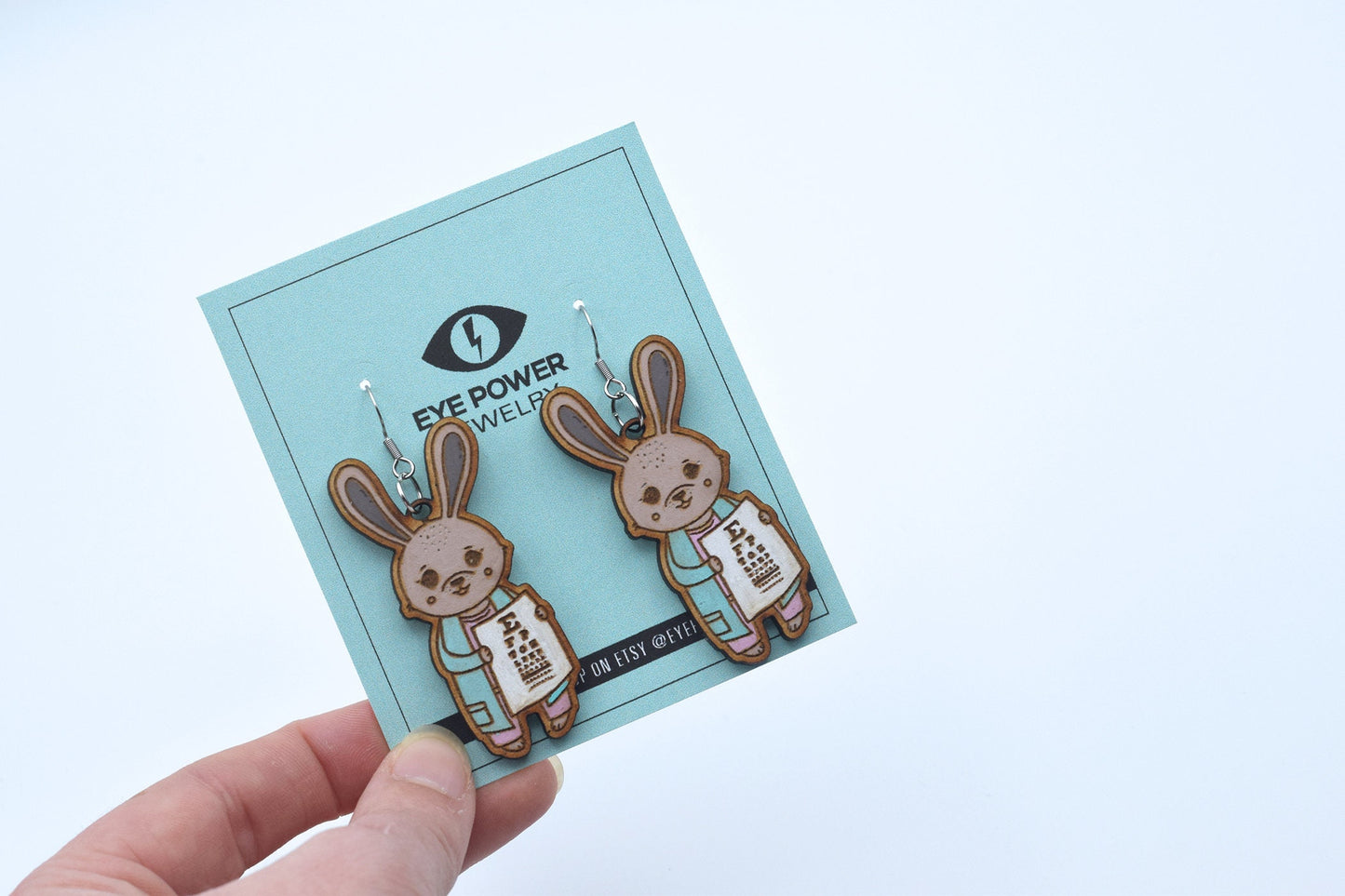 Easter optometry earrings, Optometry Gift, Optometrist, Eye, Doctor, Eye chart, Snellen eye chart, eye chart bunny, eye chart pin, eye power