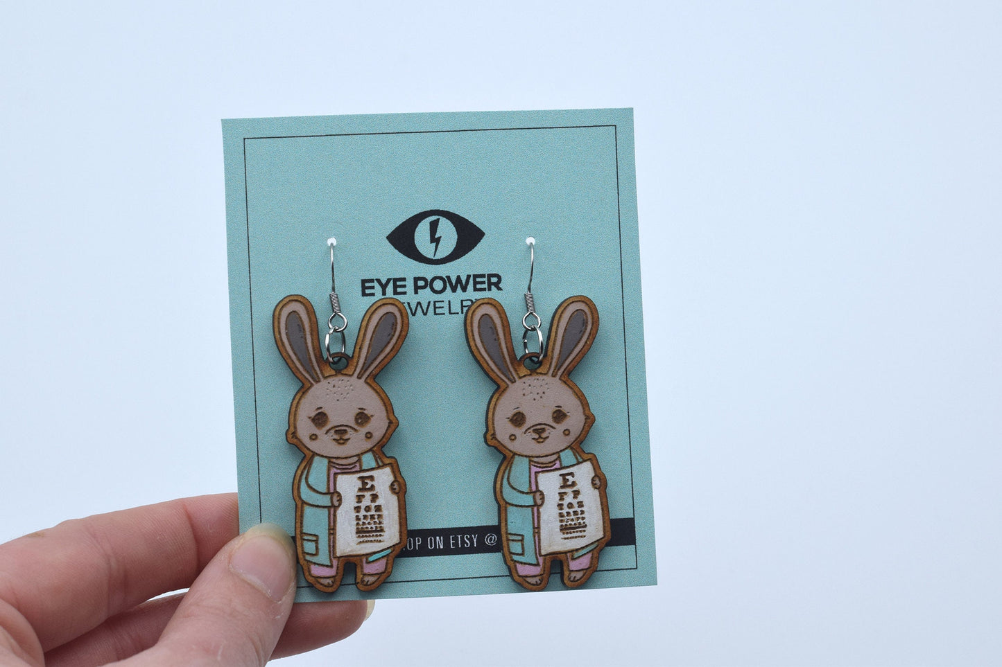 Easter optometry earrings, Optometry Gift, Optometrist, Eye, Doctor, Eye chart, Snellen eye chart, eye chart bunny, eye chart pin, eye power