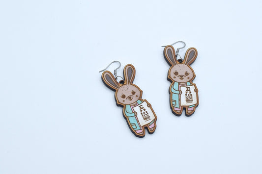 Easter optometry earrings, Optometry Gift, Optometrist, Eye, Doctor, Eye chart, Snellen eye chart, eye chart bunny, eye chart pin, eye power