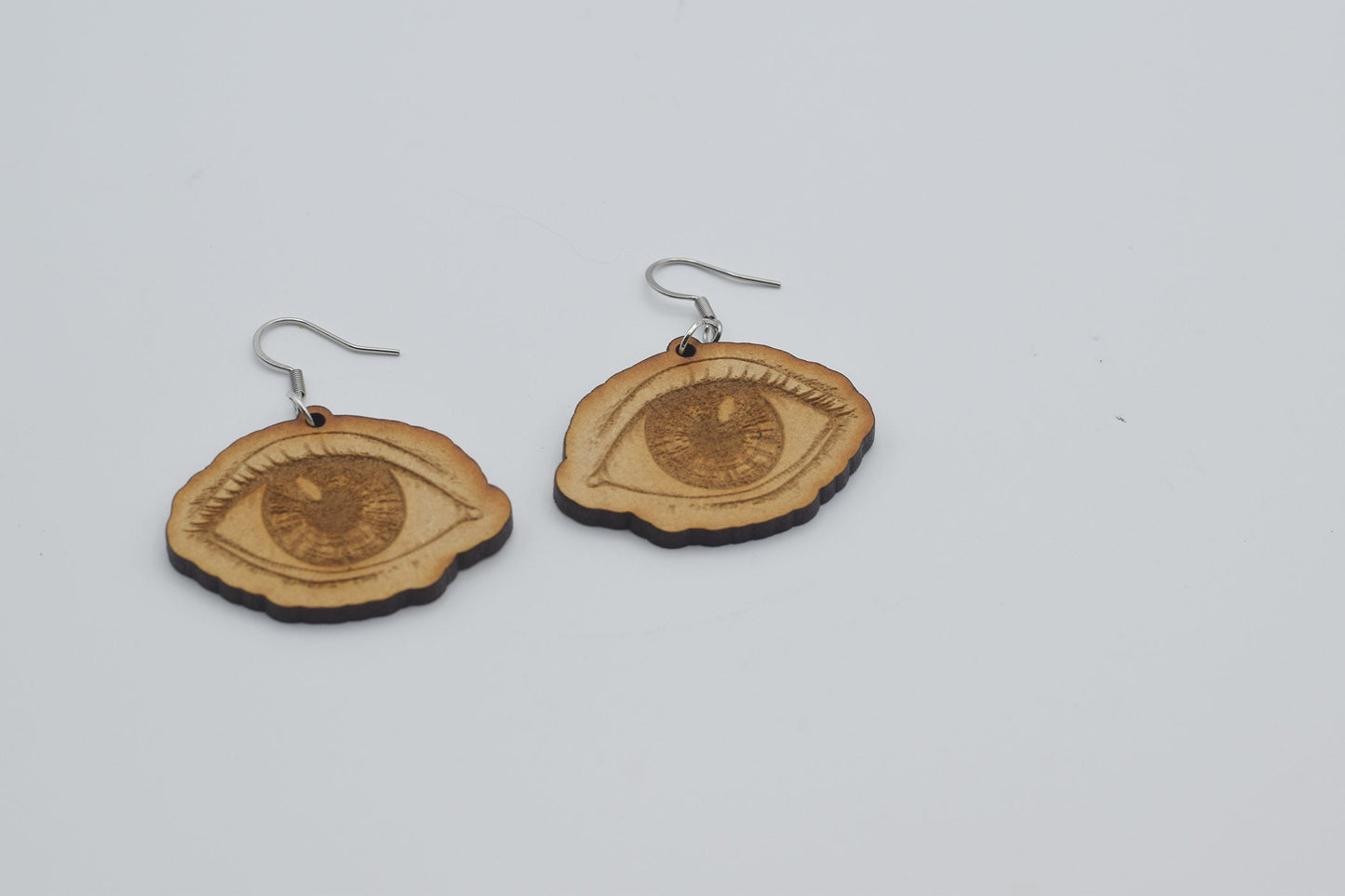 Wood eye earrings, eye, eye jewelry, optometrist, optometry gift, Optometry earrings, Eye doctor, Hand made, Eye earrings, Eyes, Eye Power