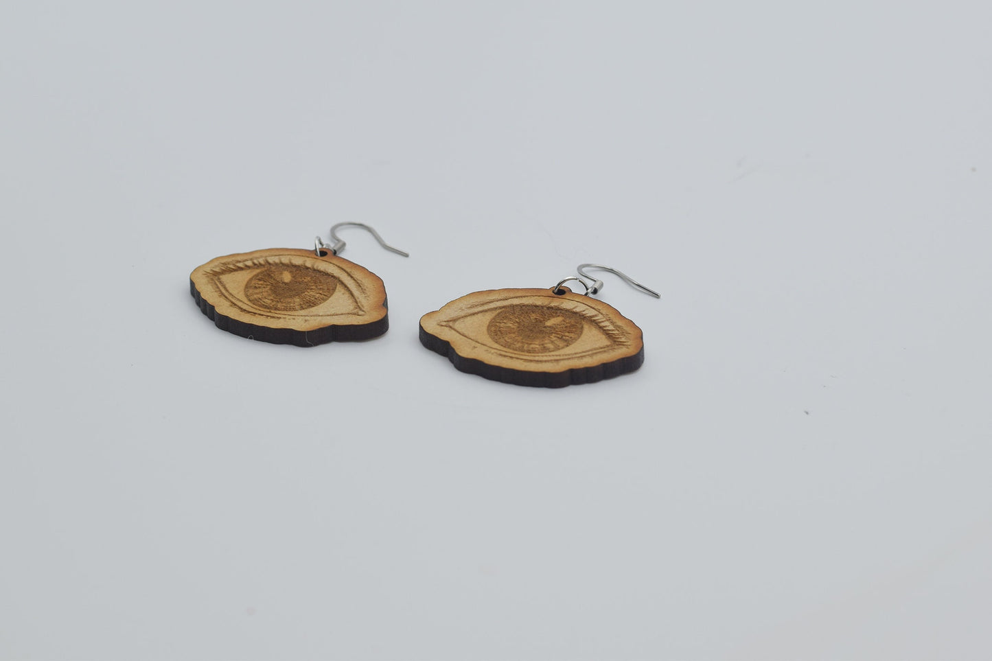 Wood eye earrings, eye, eye jewelry, optometrist, optometry gift, Optometry earrings, Eye doctor, Hand made, Eye earrings, Eyes, Eye Power