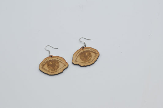 Wood eye earrings, eye, eye jewelry, optometrist, optometry gift, Optometry earrings, Eye doctor, Hand made, Eye earrings, Eyes, Eye Power